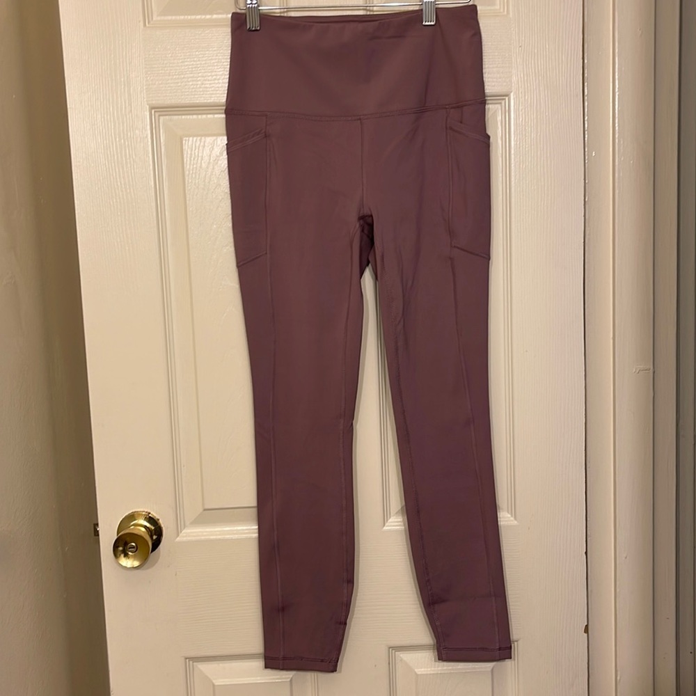 Mauve Workout leggings with side pockets
